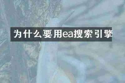 为什么要用ea搜索引擎