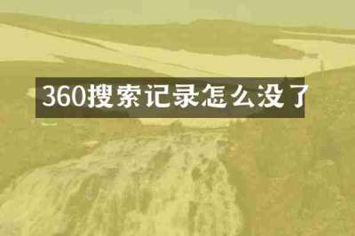 360搜索记录怎么没了