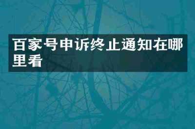 百家号申诉终止通知在哪里看