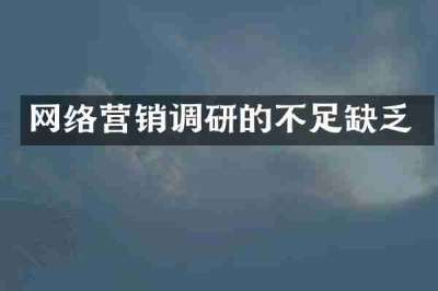 网络营销调研的不足缺乏