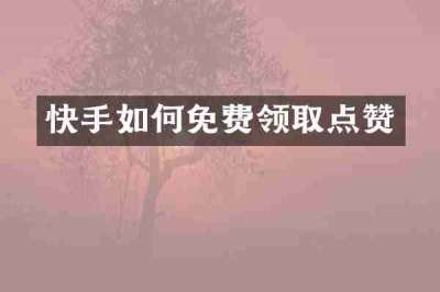 快手如何免费领取点赞