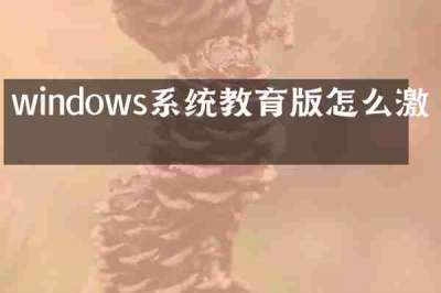 windows系统教育版怎么激活