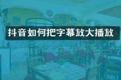 抖音如何把字幕放大播放