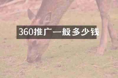 360推广一般多少钱