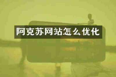 阿克苏网站怎么优化