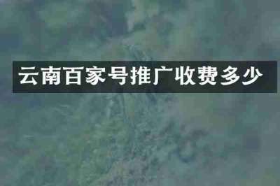云南百家号推广收费多少