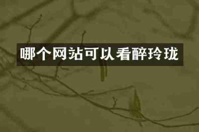 哪个网站可以看醉玲珑