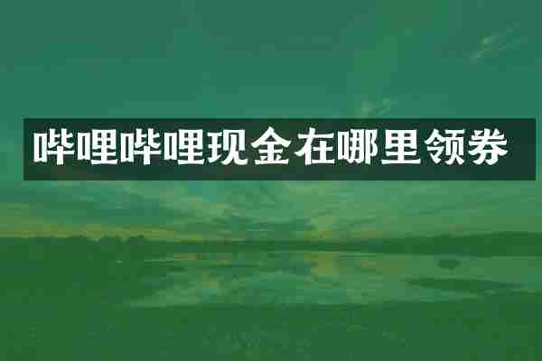 哔哩哔哩现金在哪里领券