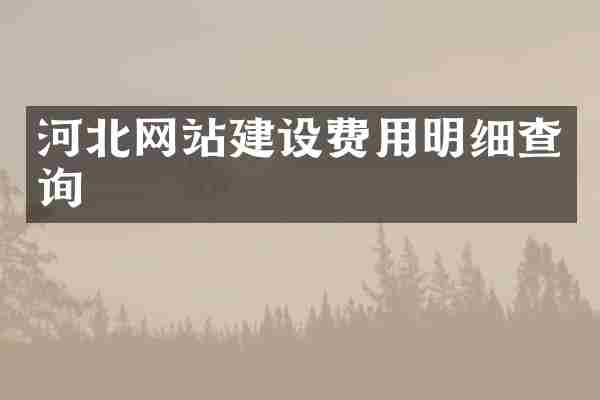 河北网站建设费用明细查询