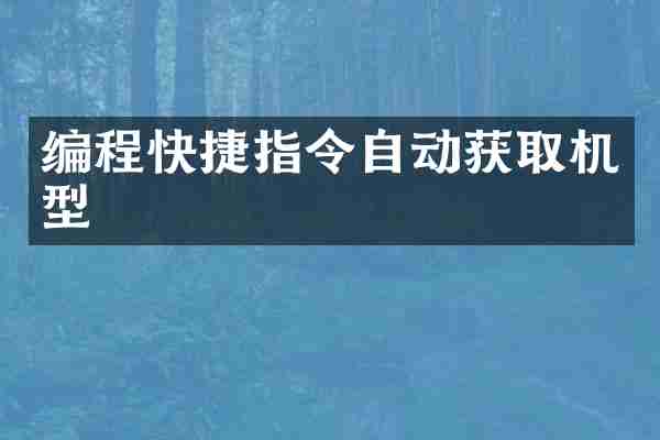 编程快捷指令自动获取机型