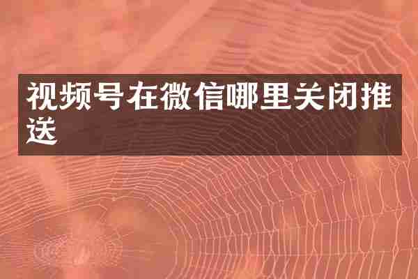 视频号在微信哪里关闭推送