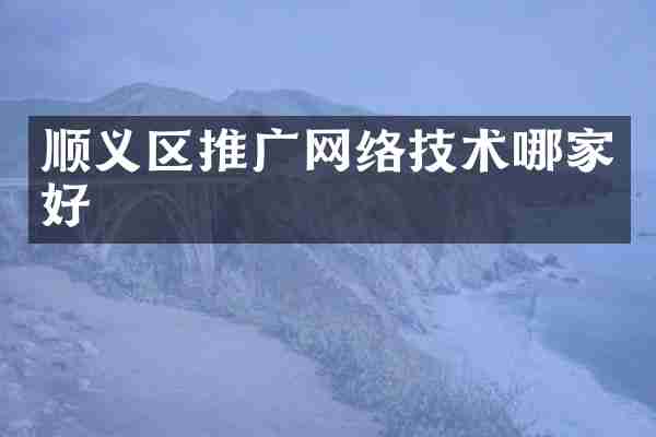 顺义区推广网络技术哪家好