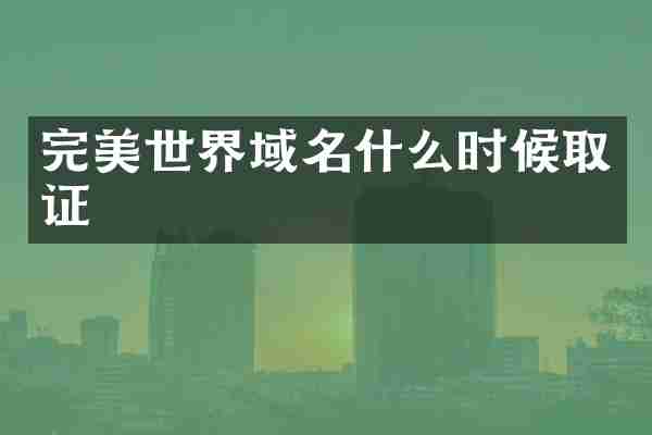 完美世界域名什么时候取证