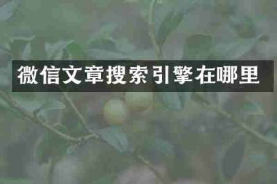 微信文章搜索引擎在哪里