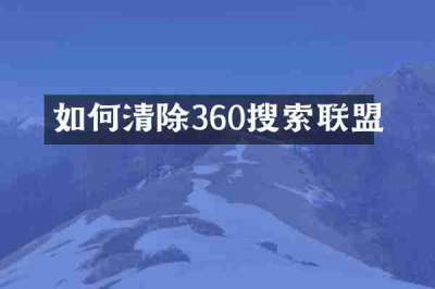 如何清除360搜索联盟