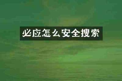 必应怎么安全搜索
