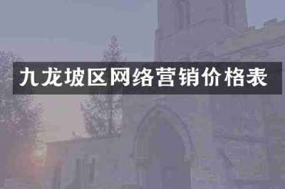 九龙坡区网络营销价格表
