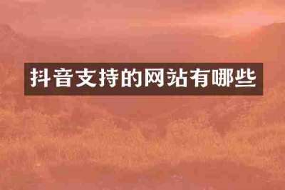 抖音支持的网站有哪些