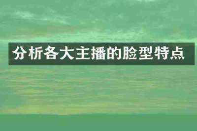 分析各大主播的脸型特点