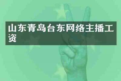 山东青岛台东网络主播工资
