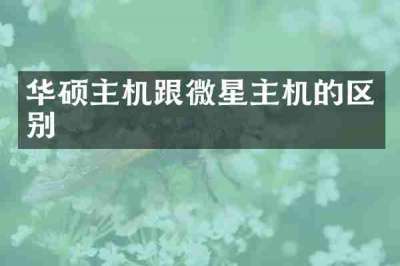 华硕主机跟微星主机的区别