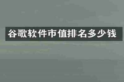 谷歌软件市值排名多少钱