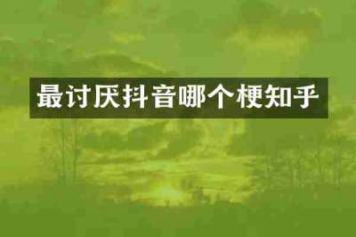 最讨厌抖音哪个梗知乎