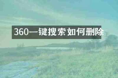 360一键搜索如何删除