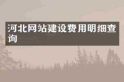 河北网站建设费用明细查询