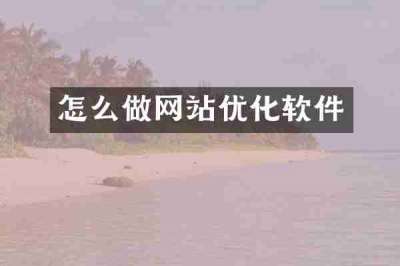 怎么做网站优化软件