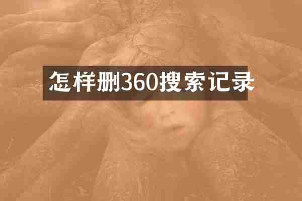 怎样删360搜索记录