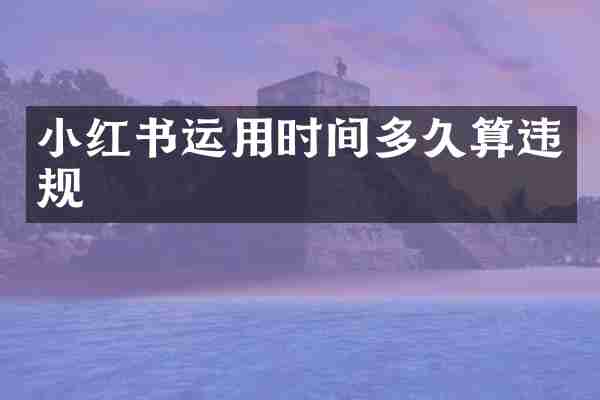 小红书运用时间多久算违规