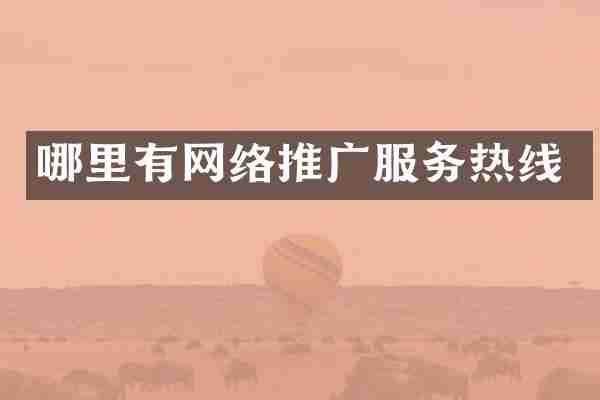 哪里有网络推广服务热线
