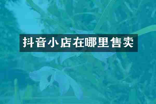 抖音小店在哪里售卖