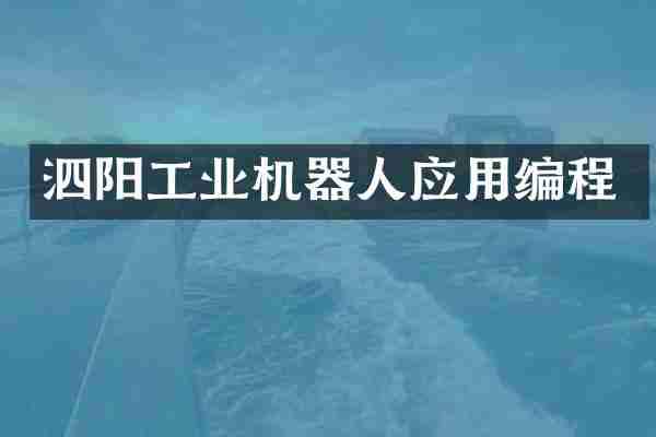 泗阳工业机器人应用编程