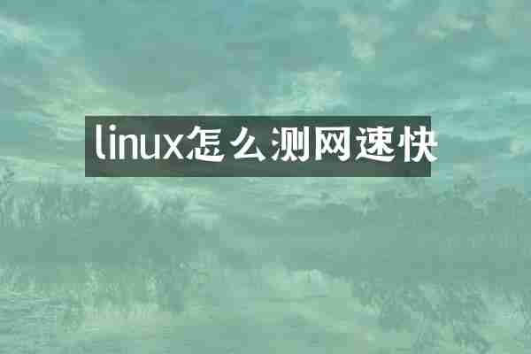 linux怎么测网速快