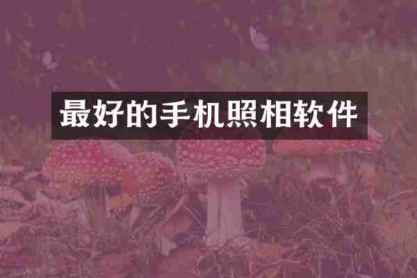 最好的手机照相软件