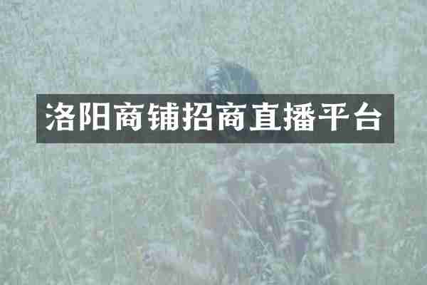 洛阳商铺招商直播平台