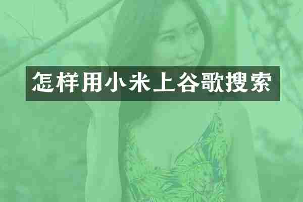 怎样用小米上谷歌搜索