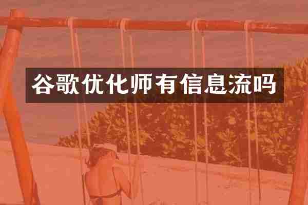 谷歌优化师有信息流吗