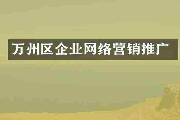 万州区企业网络营销推广