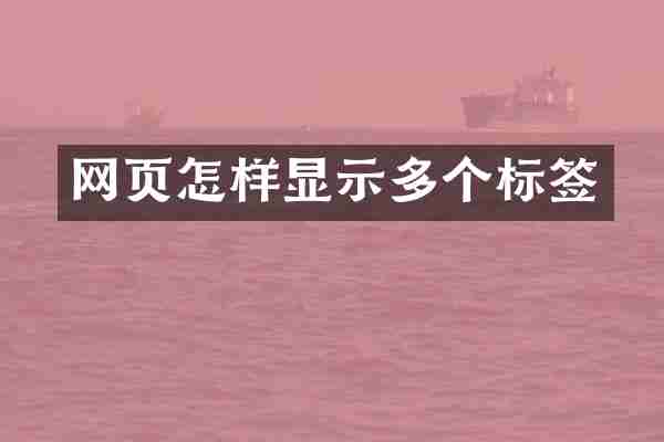 网页怎样显示多个标签