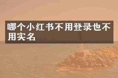 哪个小红书不用登录也不用实名