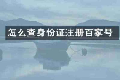 怎么查身份证注册百家号