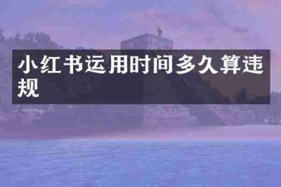 小红书运用时间多久算违规