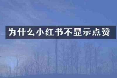 为什么小红书不显示点赞