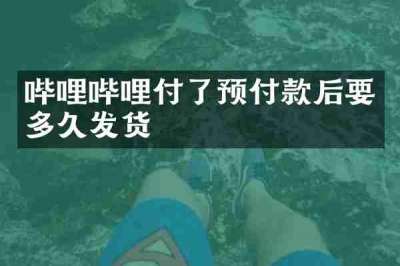 哔哩哔哩付了预付款后要多久发货