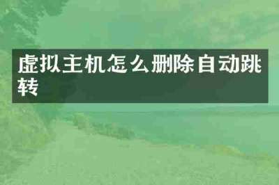 虚拟主机怎么删除自动跳转