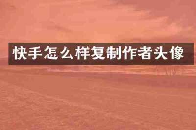 快手怎么样复制作者头像