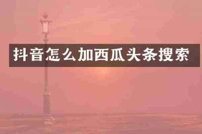 抖音怎么加西瓜头条搜索